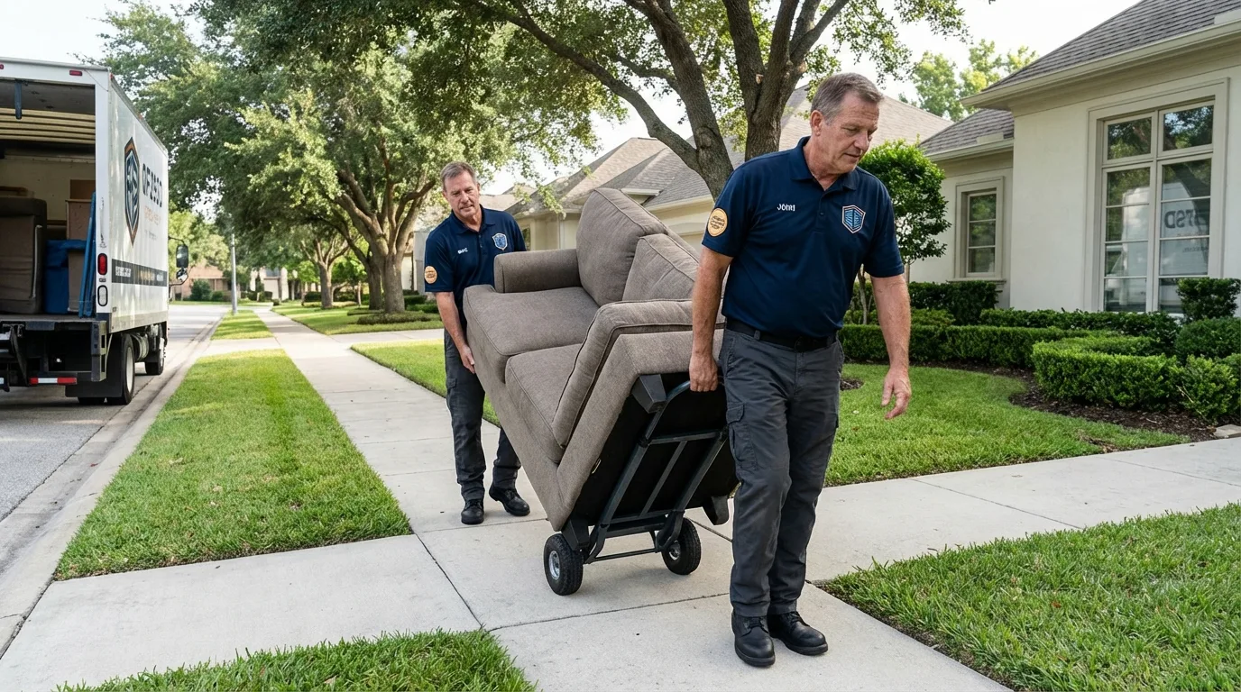 Local residential moving crew loading furniture in Westfield, NY